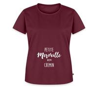 Spreadshirt Grossesse Enceinte Petite Merveille en Chemin T Shirt Femme Premium, XL, Bourgogne