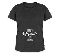 Spreadshirt Grossesse Enceinte Petite Merveille en Chemin T Shirt Femme Premium, XXL, Anthracite chiné