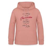 Spreadshirt Grossesse Princesse Et Enceinte À La Fois Sweat À Capuche Femme, M, Rose poudré