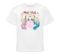 Spreadshirt Harley Quinn Amour Fou T-Shirt Ado, 152/164 (12-14 Ans), Blanc