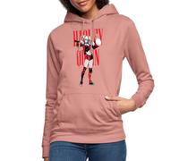 Spreadshirt Harley Quinn Marteau Mignonne et Folle Harleen Frances Quinzel Sweat À Capuche Femme, M, Rose poudré