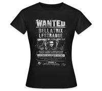 Spreadshirt Harry Potter Bellatrix Lestrange Wanted Poster T Shirt Femme, S, Noir