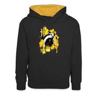 Spreadshirt Harry Potter Blaireau Poufsouffle/Hufflepuff Sweat À Capuche Contrasté Ado, XL (12/13 Ans), Noir/Or