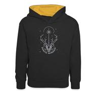Spreadshirt Harry Potter Cerf Patronus Violet Sweat À Capuche Contrasté Ado, XL (12/13 Ans), Noir/Or