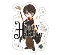 Spreadshirt Harry Potter Chibi Hedwige Nimbus Quidditch Gryffondor Gryffindor Autocollant Sticker, 10 x 10 cm, blanc mat