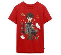 Spreadshirt Harry Potter Chibi Hedwige Nimbus Quidditch Gryffondor Gryffindor T Shirt Ado Premium, 146/152 (10 Ans), Rouge