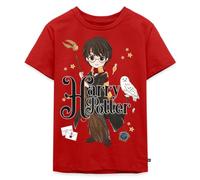 Spreadshirt Harry Potter Chibi Hedwige Nimbus Quidditch Gryffondor Gryffindor T Shirt Enfant Premium, 134/140 (8 Ans), Rouge
