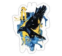 Spreadshirt Harry Potter Corbeau Serdaigle/Ravenclaw Autocollant Sticker, 10 x 10 cm, blanc mat
