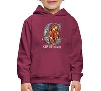 Spreadshirt Harry Potter Emblème Gryffindor/Gryffondor Monochrome Pull À Capuche Premium Enfant, 152/164 (12-14 Ans), Bordeaux
