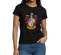 Spreadshirt Harry Potter Emblème Gryffondor | Gryffindor Peinture T Shirt Femme, L, Noir