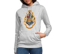 Spreadshirt Harry Potter Emblème Hogwarts/Poudlard Peinture Sweat À Capuche Femme, XL, Gris Clair chiné