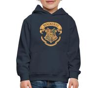 Spreadshirt Harry Potter Emblème Hogwarts Vintage Licence Officielle Pull À Capuche Premium Enfant, 110/116 (5-6 Ans), Marine