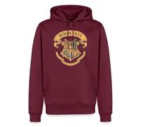 Spreadshirt Harry Potter Emblème Hogwarts Vintage Licence Officielle Sweat À Capuche Premium Homme, L, Bourgogne