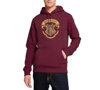Spreadshirt Harry Potter Emblème Hogwarts Vintage Licence Sweat À Capuche Homme Premium, XXL, Bourgogne