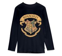 Spreadshirt Harry Potter Emblème Hogwarts Vintage Licence T-Shirt Manches Longues Ado Premium, 158/164 (12 Ans), Bleu Marine