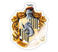 Spreadshirt Harry Potter Emblème Poufsouffle/Hufflepuff Peinture Autocollant Sticker, 10 x 10 cm, blanc brillant