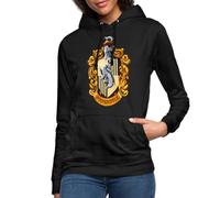 Spreadshirt Harry Potter Emblème Poufsouffle/Hufflepuff Peinture Sweat À Capuche Femme, XL, Noir