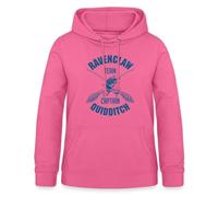 Spreadshirt Harry Potter Emblème Serdaigle Quidditch Team Captain Ravenclaw Sweat À Capuche Femme, M, Rose