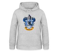 Spreadshirt Harry Potter Emblème Serdaigle/Ravenclaw Peinture Sweat À Capuche Femme, M, Gris Clair chiné