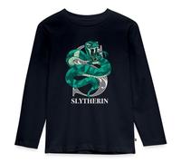 Spreadshirt Harry Potter Emblème Serpentard/Slytherin - Hogwarts/Poudlard Maison Serpent T Shirt Manches Longues Enfant Premium, 122/128 (6 Ans), Bleu Marine