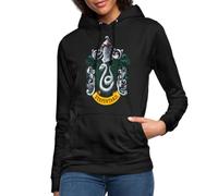 Spreadshirt Harry Potter Emblème Serpentard | Slytherin Peinture Sweat À Capuche Femme, S, Noir