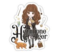 Spreadshirt Harry Potter Hermione Granger Chibi Autocollant Sticker, 10 x 10 cm, blanc mat