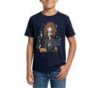 Spreadshirt Harry Potter Hermione Granger Chibi T Shirt Ado, 134/146 (9-11 Ans), Marine