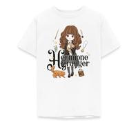 Spreadshirt Harry Potter Hermione Granger Chibi T-Shirt Ado, 152/164 (12-14 Ans), Blanc