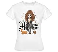 Spreadshirt Harry Potter Hermione Granger Chibi T Shirt Femme, M, Blanc