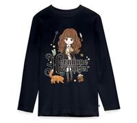 Spreadshirt Harry Potter Hermione Granger Chibi T-Shirt Manches Longues Ado Premium, 146/152 (10 Ans), Bleu Marine