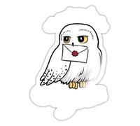 Spreadshirt Harry Potter Lettre d'Hedwige - Hogwarts/Poudlard Autocollant/Sticker, 10 x 10 cm, blanc brillant