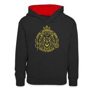 Spreadshirt Harry Potter Lion Gryffondor Animal Patron - Gryffindor Merch Sweat À Capuche Contrasté Ado, L (9/11 Ans), Noir/Rouge