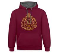 Spreadshirt Harry Potter Lion Gryffondor Animal Patron - Gryffindor Merch Sweat À Capuche Contrasté Unisexe, L, Bordeaux/Anthracite