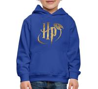 Spreadshirt Harry Potter Logo Le Vif d'or Cadeau Magique Sweat À Capuche Enfant Premium, 146/152 (10 Ans), Bleu Marine