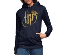 Spreadshirt Harry Potter Logo Le Vif d'or Cadeau Magique Sweat À Capuche Femme, XXL, Marine