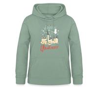 Spreadshirt Harry Potter Rather Stay at Hogwarts Poudlard Noël Pull Moche École Sweat À Capuche Femme, XXL, Vert-de-Gris