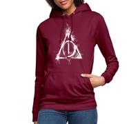 Spreadshirt Harry Potter Symbole Reliques De La Mort Cadeau Sweat À Capuche Femme, S, Bordeaux