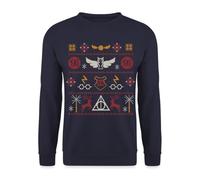 Spreadshirt Harry Potter Ugly Christmas Sweater/Pull Noël Moche - Marchandise Sweat Unisexe, XL, Marine