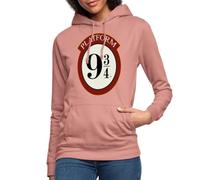 Spreadshirt Harry Potter Voie 9 3/4 Train Rouge/Hogwarts Express Sweat À Capuche Femme, XL, Rose poudré