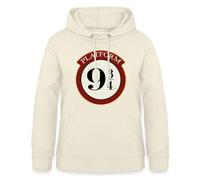 Spreadshirt Harry Potter Voie 9 3/4 Train Rouge/Hogwarts Express Sweat À Capuche Femme, XL, Vanille