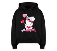Spreadshirt Hello Kitty avec des Ballons Birthay Design Sweat à Capuche Bio Coupe Boxy, XXL, Noir