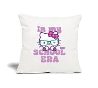 Spreadshirt Hello Kitty avec des Lunettes in My School Era Housse De Coussin Décorative 45 x 45 cm, Taille Unique, Blanc Nature
