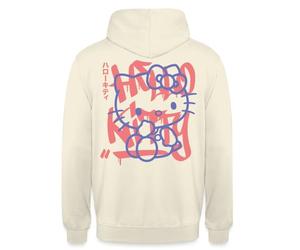 Spreadshirt Hello Kitty avec Lettres dans Un Style Graffiti Sweat À Capuche Unisexe, XL, Vanille