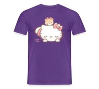 Spreadshirt Hello Kitty avec Un Ours en Peluche sur Le Dos T Shirt Homme, L, Violet