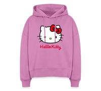Spreadshirt Hello Kitty Classique avec Lettrage Hello Kitty Sweat à Capuche Bio Coupe Boxy, M, Rose