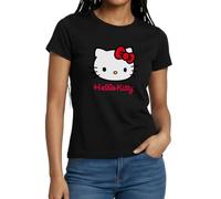 Spreadshirt Hello Kitty Classique avec Lettrage Hello Kitty T Shirt Femme, M, Noir
