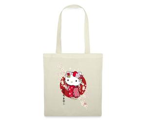 Spreadshirt Hello Kitty Dans Un Kimono Avec Des Fleurs Tote Bag, taille unique, nature