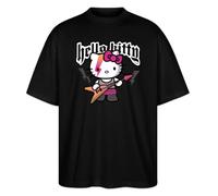 Spreadshirt Hello Kitty en Tenue De Rock Joue De La Guitare T Shirt Oversize Stanley/Stella Unisexe Bio, 3XL, Noir