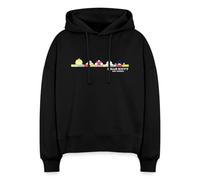 Spreadshirt Hello Kitty Et Ses Amis Fesses Sweat à Capuche Bio Coupe Boxy, S, Noir