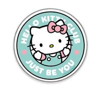 Spreadshirt Hello Kitty Just Be You Hello Kitty Club Magnet Rond, Taille Unique, Blanc